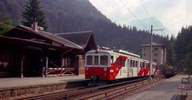 BDeh 4/4 du Martigny-Châtelard, datant des années 1950.