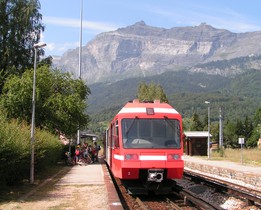 Le village de Servoz est dominé par la chaîne des Fiz.
