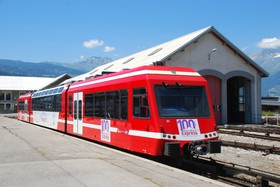Une Z 850 est prête à embarquer des passagers en gare de Saint-Gervais-le-Fayet.