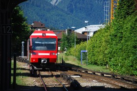 Entrée en gare de Chamonix côté aval.