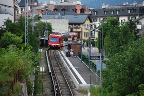 En 2010, une rame Z 850 entre dans la station Chamonix – Aiguille du Midi.