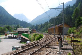Entrée de la gare de Châtelard-Frontière, côté suisse.