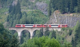 Le viaduc Sainte-Marie, vu depuis les Houches.