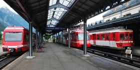 Le 26 juin 2007, trois générations de matériel sont représentées en gare de Chamonix.