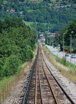 Voie à double écartement entre le Fayet et Chedde.