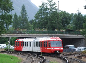 Sortie de la gare de Chamonix direction Argentière.
